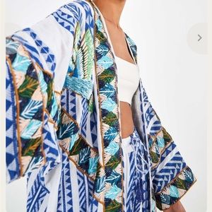 Farm Rio jacquard toucan kimono robe